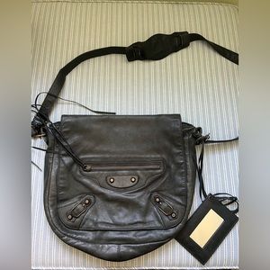 Balenciaga green folk bag